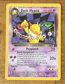 Pokemon TCG Dark Hypno #26/82 Team Rocket Non Holo Vintage 1999-2000 - Image 1