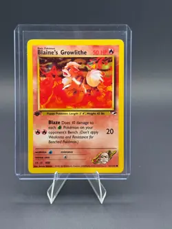 Blaine's Growlithe (62) Pokemon Gym Heroes 62 Common 1st Edition Near Mint - Image 1