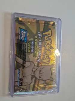 Topps Pokemon the First Movie Sealed 8 Trading Cards Blue Label - Image 1