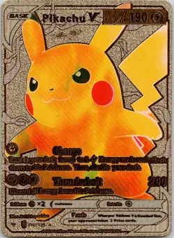Pikachu V Gold Foil Fan Art Vinyl Collector Pokemon Display Card 170/185 - Image 1