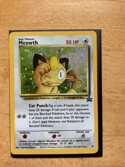 Pokemon Meowth Holo Black Star Promo Card 10/53 WOTC Lightly Played - Image 1