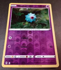 Pokemon Evolving Skies Woobat Reverse Holo Common Card 068/203 NM - Image 1