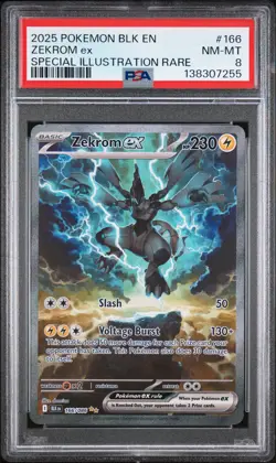 2025 POKEMON BLK EN-BLACK BOLT SPECIAL ILLUSTRATION RARE #166 ZEKROM EX PSA 8 - Image 1