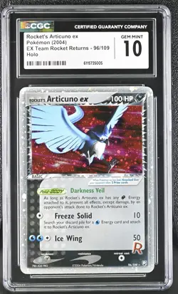 CGC 10 Rocket's Articuno ex EX Team Rocket Returns 96/109 Holo Pokemon Card - Image 1