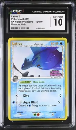 CGC 10 Latios 2006 EX Holon Phantoms 12/110 Reverse Holo STAMPED Pokemon Card - Image 1