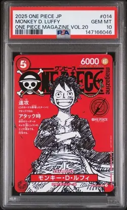2025 ONE PIECE JAPANESE PROMOS MAGAZINE VOL.20 #014 MONKEY D. LUFFY PSA 10 - Image 1