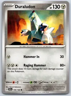 Duraludon - Stellar Crown SCR EN 106/142 Pokemon Card - Image 1