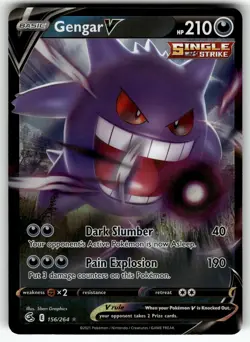 Gengar V 156/264 SWSH08: Fusion Strike NM Pokemon Card TCG - Image 1