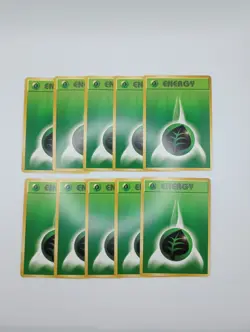 10x - 1996 Vintage Japanese Pokemon Card Grass Energy - Mint Pack Fresh - Image 1