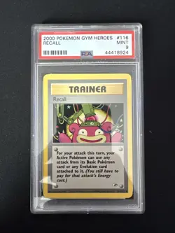 Pokemon Card Recall PSA 9 MINT Gym Series Trainer - Image 1