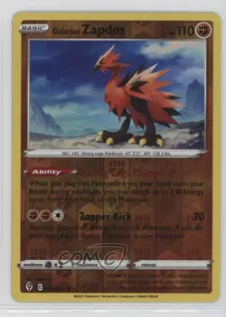 Galarian Zapdos Reverse Holo Pokemon Sword & Shield Evolving Skies #082 - Image 1