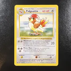 Pokemon Pidgeotto 22/102 Base Set Shadowless Rare 60 HP WOTC English - Image 1