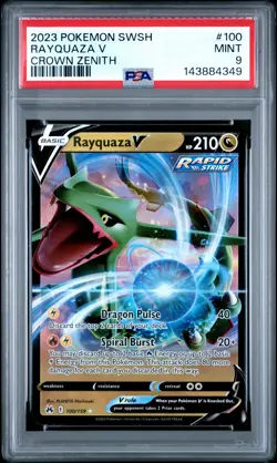 2023 Pokemon Sword And Shield Crown Zenith #100 Rayquaza V Crown Zenith PSA 9 - Image 1