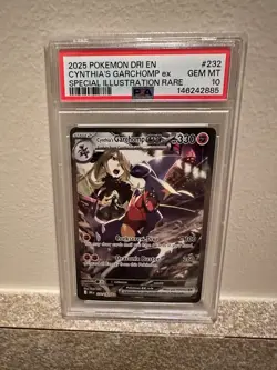 2025 POKEMON DRI EN-DESTINED RIVALS #232 CYNTHIA'S GARCHOMP EX PSA 10 - Image 1