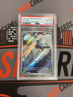 2025 POKEMON MEG EN-MEGA EVOLUTION ILLUSTRATION RARE #140 SNOVER PSA 10 - Image 1