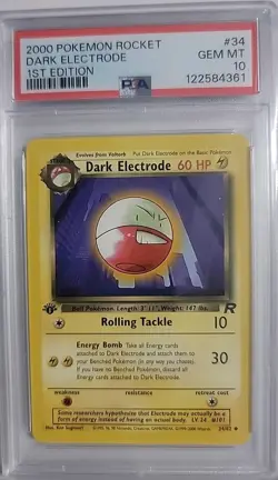 PSA 10 Dark Electrode 34/82 2000 Pokemon Rocket 1st Edition Gem Mint WOTC - Image 1
