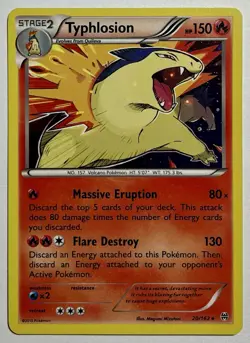 Typhlosion 20/162 (LP) •SWIRL• Cosmos Holo XY Series: BREAKthrough 2015 Pokemon - Image 1