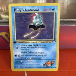 Pokemon TCG Misty's Tentacool 32/132 1st Edition Rare Non Holo Gym Heroes WOTC - Image 3
