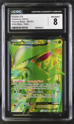CGC 8 Virizion EX 2013 Plasma Blast 96/101 Ultra Rare Holo Pokemon Card - Image 1