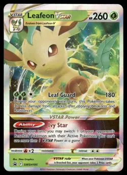 Pokemon Cards Leafeon VSTAR SWSH195 SWSH Black Star Promo NM - Image 1