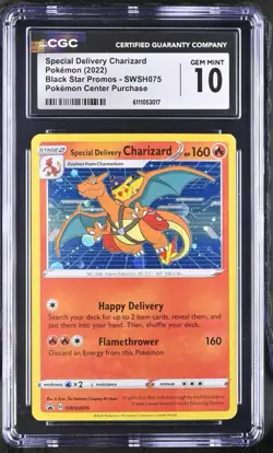 🔥🏆 CGC GEM MINT 10 | Special Delivery Charizard SWSH075 Pokemon Center - Image 1