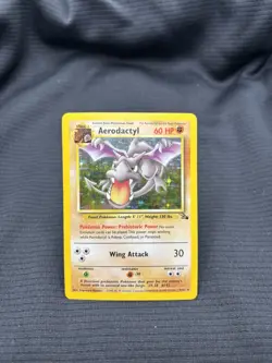 Pokemon TCG Aerodactyl Fossil Holo Card 1/62 Unlimited Rare LP Condition - Image 1