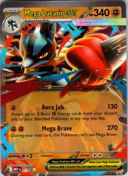 Mega Lucario ex - 012 ME: Mega Evolution Promo Pokemon NM Holo - Image 1