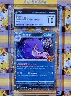 Pokemon Gengar Trick or Trade BOOster 057/091 Cosmos Holo Swirl CGC 10 Gem Mint - Image 1