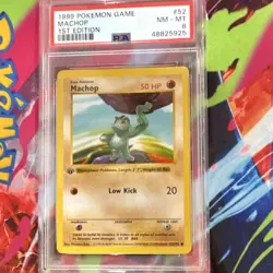 1999 Pokemon TCG 1st EDITION Machop Base Set - PSA near Mint 8- 1999 - Image 1