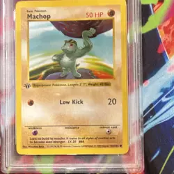 1999 Pokemon TCG 1st EDITION Machop Base Set - PSA near Mint 8- 1999 - Image 2