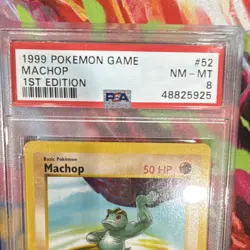 1999 Pokemon TCG 1st EDITION Machop Base Set - PSA near Mint 8- 1999 - Image 3