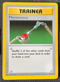 MAINTENANCE 83/102 UNCOMMON BASE SET SHADOWLESS POKEMON MP - Image 1