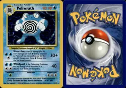 POLIWRATH 13/102 HOLO HOLO RARE BASE SET UNLIMITED POKEMON MP - Image 1