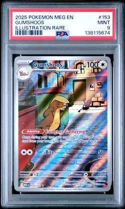 2025 Pokemon Meg En-Mega Evolution #153 Gumshoos Illustration Rare PSA 9 - Image 1