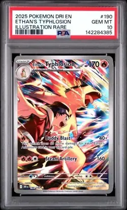 ETHAN'S TYPHLOSION #190 IR PSA 10 2025 POKEMON DRI EN-DESTINED RIVALS - Image 1