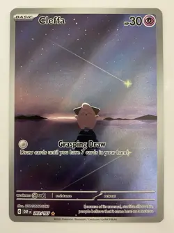 Pokemon Cleffa 202/197 SV03: Obsidian Flames Illustration Rare Holo Basic 30 HP - Image 1
