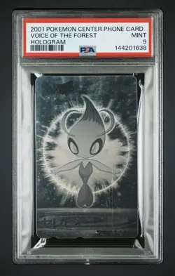 Celebi HOLOGRAM Voice Of The Forest Pokemon Center Phone Card (2001) - PSA 9 - Image 1