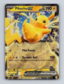 Pikachu ex 063 2023 Pokemon Paldea Evolved Double Rare Card NM+ - Image 1