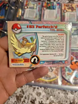 1999 Pokemon Topps Farfetch’d #83 Blue Logo TV Animation Edition Vintage Card - Image 2