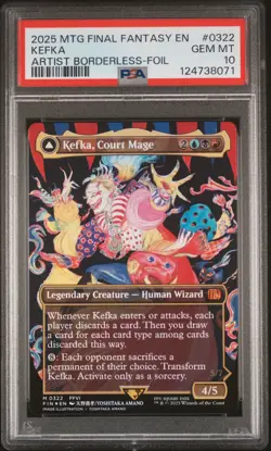 2025 MTG FF ARTIST BORDERLESS FOIL KEFKA, COURT MAGE/KEFKA, RULER OF RUIN PSA 10 - Image 1