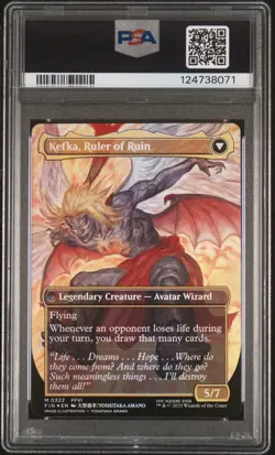 2025 MTG FF ARTIST BORDERLESS FOIL KEFKA, COURT MAGE/KEFKA, RULER OF RUIN PSA 10 - Image 2