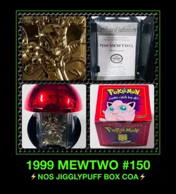VTG 1999 23K Gold MIB MEWTWO #150 Pokemon trading card Burger King LMTD ED COA - Image 1