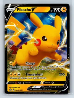 Pikachu V SWSH: Sword & Shield Promo Cards #SWSH061 Pokemon Card TCG - NM - Image 1