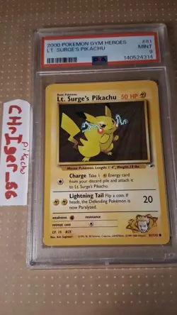 2000 Pokemon Gym Heroes Lt. Surge’s Pikachu 81/132 PSA 9 - Image 4