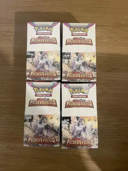 4 x Pokemon Scarlet & Violet Paldea Evolved Half Booster Box, 18 Packs, Sealed ✅ - Image 1