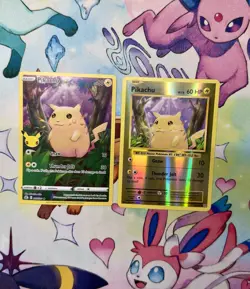 2021 Pokemon Celebrations Pikachu FA 005/025 & 2016 Reverse Holo Pikachu 35/108 - Image 2