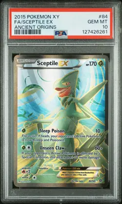2015 POKEMON XY ANCIENT ORIGINS #84 FULL ART/SCEPTILE EX PSA 10 - Image 1