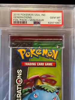 2016 Pokemon USA Inc Generations Foil Pack Venusaur GEM MT 10 Graded PSA - Image 3