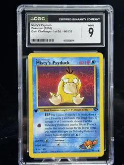 Misty’s Psyduck #90 1st Edition Gym Challenge 2000 Pokemon CGC 9 💦 - Image 1