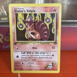 Pokemon TCG Blaine's Vulpix66/132 1st Edition Gym Challenge Common WOTC Vintage - Image 3